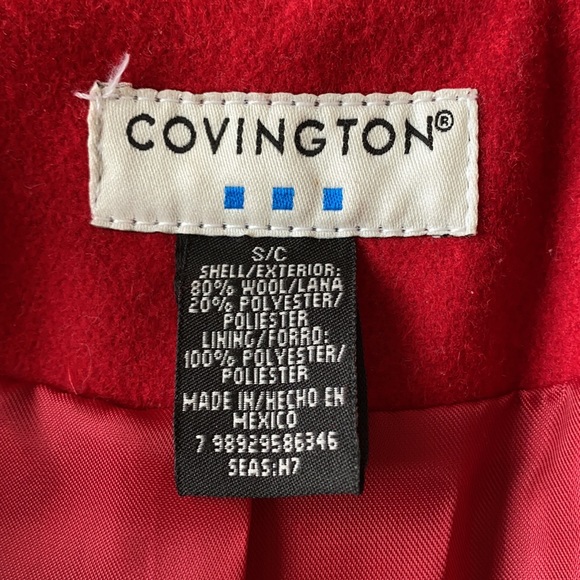 Covington Wool Coat Red Size S/C - Picture 6 of 8
